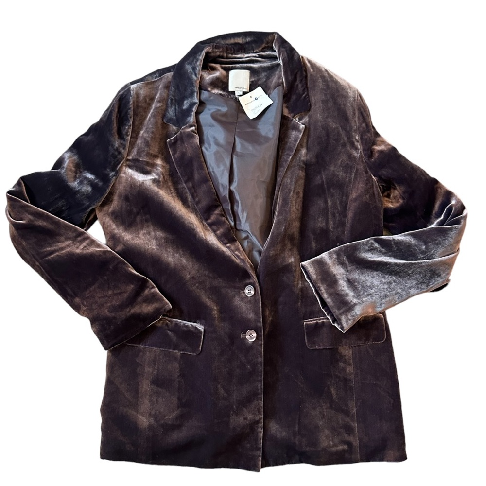 Men’s NWT Halogen Large Velvet Valor Blazer Brown Jacket Sports coat